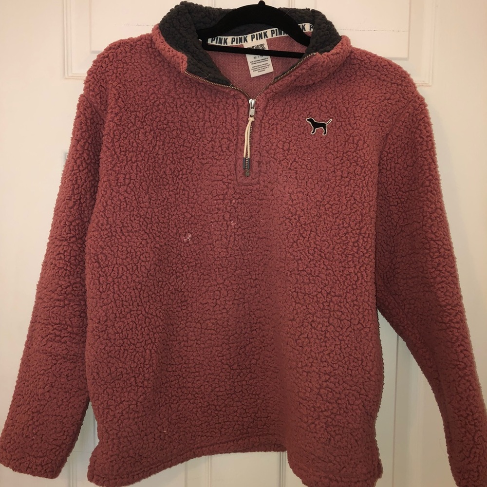 Pink by Victoria Secret pink sherpa half zip